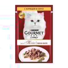 Влажный корм Purina Gourmet Mon Petit для взрослых кошек, с курицей, кусочки в соусе, 50 г