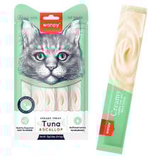 Лакомство Wanpy Creamy Lickable Treats Tuna&Scallop с тунцом, морским гребешком, витаминами и таурином, для кошек, 5×14 г