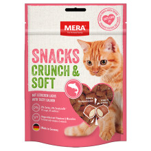 Лакомство Mera Snacks Crunch&Soft Lachs для кошек, снеки с лососем, 200 г