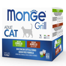 Влажный корм Monge Cat GRILL Wet MIX для кошек, кролик/ягненок, 1 кг