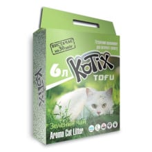 Соєвий наповнювач Kotix Tofu Green Tea для котячого туалету, 6 л