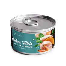 Влажный корм Savory Chicken Fillets rich in Shrimp in Jelly for Kittens для котят, филе курицы с креветками в желе, 70 г