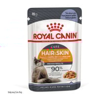 Вологий корм Royal Canin HAIR & SKIN CARE для кішок для підтримки здоров'я шкіри та блиску вовни, шматочки в желе, 85 г