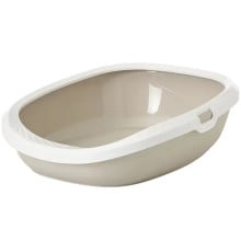 Туалет Savic Gizmo Large для кошек, с бортиком, белый мокко, 52 х 39,5 х 15 см