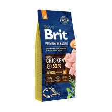 Сухий корм Brit Premium Dog Junior, для цуценят середніх порід, 15 кг