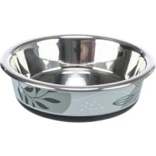Миска Trixie Stainless Steel Bowl для котів, нержавіюча сталь, гумова кромка, 200 мл, 12 см, синьо-сірий