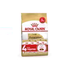 Акционный набор Royal Canin Pomeranian Adult для взрослых собак породы Померанский шпиц, 1.5 кг + 4 паучи в подарок