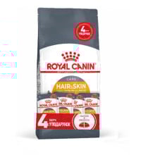 Акционный набор Royal Canin Hair & Skin Care для кошек, уход за шерстью, 2 кг + 4 пауча в подарок