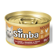 Вологий корм Monge Simba Cat Wet для котів, з курячими сердечками та печінкою, 85 г