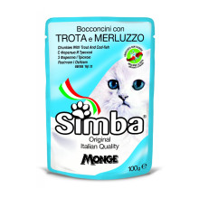 Вологий корм Monge Simba Cat Wet для котів, з форелью та тріскою, 100 г