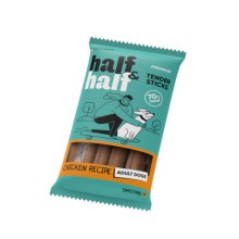 Ласощі Half&Half для собак, у формі м'ясних паличок, з куркою, 100 г