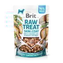 Ласощі Brit Raw Treat Freeze-dried Skin and Coatдля собак для шерсті риба і курка 40 г