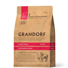 Сухой корм Grandorf Medium & Maxi Lamb & Turkey для взрослых собак средних и крупных пород, ягненок и индейка, 1 кг