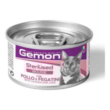 Консервы Gemon Cat Wet Sterilised мясной мусс для стерилизованных кошек, курица и ливер, 85 г