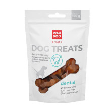 Ласощі Waudog Treats "Стоматологічна кістка зі смаком качки" для собак, 100 г