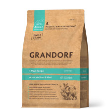 Сухой корм Grandorf Dog Medium & Maxi 4 Meat 4 вида мяса для собак средних и крупных пород, 10 кг