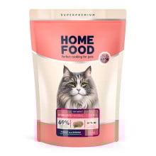 Сухой корм Home Food Hairball Control, для взрослых кошек, для выведения шерсти, индейка и ягоды, 1.6 кг