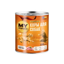 Вологий корм Мій чемпіон, для собак, шматочки в желе з Індичкою, 1240 г