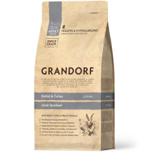 Сухой корм Grandorf Rabbit & Turkey Sterilized для стерилизованных кошек, кролик с индейкой, 2 кг