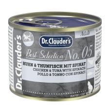 Вологий корм Dr.Clauder’s Best Selection №5 для дорослих котів з куркою, тунцем та шпинатом, 200 г