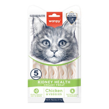 Функціональні рідкі ласощі Wanpy Creamy Lickable Treats Kidney Health для підтримки здоров'я нирок у котів, 5×14 г