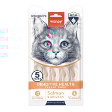 Функціональні рідкі ласощі Wanpy Creamy Lickable Treats Digestive Health для підтримки травлення у котів, 5×14 г