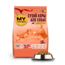 Сухий повнораціонний корм Мій чемпіон для собак, з ягням, 10 кг