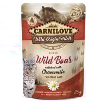 Влажный корм Carnilove Wild Boar для взрослых кошек, с кабаном и ромашкой, кусочки в соусе, пауч, 85 г