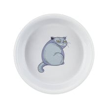 Миска Trixie Ceramic Bowl для котів, керамічна, з принтом, діаметр 13 см, 250 мл, сіра