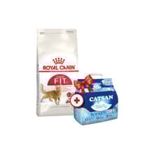 Сухой корм Royal Canin Fit 32 для кошек, 4 кг + наполнитель Catsan 5 л в подарок