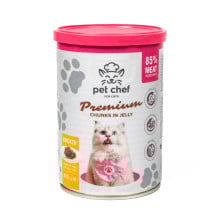 Консервы Pet Chef Chicken для взрослых кошек, кусочки в желе, с курицей, 415 г