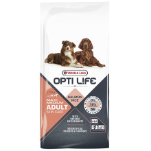 Сухой корм Versele-Laga Opti Life Adult Skin CareMedium & Maxi для собак средних и крупных пород, лосось, 12.5 кг
