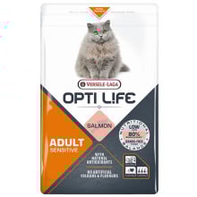 Сухой беззерновой суперпремиум корм Versele-Laga Opti Life Sensitive для кошек с чувствительным пищеварением, лосось, 1 кг.