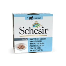 Вологий корм Schesir Tuna with Squid, натуральні консерви для котів, тунець з кальмаром, в желе, 85 г
