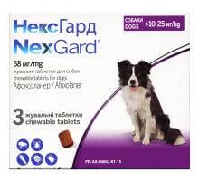 Таблетки Boehringer Ingelheim НексГард від бліх і кліщів для собак L, 10-25 кг, ціна за 1 таблетку