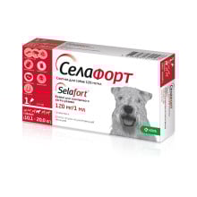 Капли KRKA Селафорт от блох, клещей и гельминтов для собак весом 10.1-20 кг, 1 пипетка