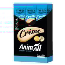 Лакомство AnimAll Сrème для кошек, со вкусом тунец с креветками, 6×15 г