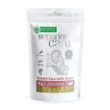 Ласощі Nature's Protection Superior Care Rabbit Ears With Duck для собак, кролячі вуха з качкою, 75 г