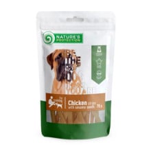 Ласощі Nature's Protection Chicken Strips With Sesame для собак, смужки з курки з кунжутом, 75 г