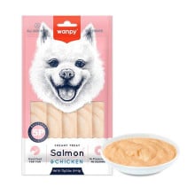 Рідкі ласощі Wanpy Creamy Lickable Treat Salmon&Chicken для собак, лосось та курка, 5 стіків по 14 г