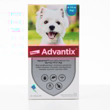 Капли от блох и клещей Elanco Advantix для собак весом 4-10 кг, упаковка 4 пипетки