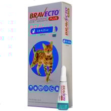 Протипаразитарні краплі Bravecto Plus Cat Spot-On для котів вагою 2.8-6.25 кг, 250 мг
