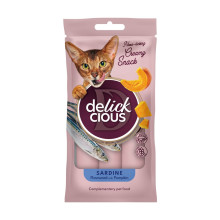 Лакомства Delickcious для кошек, сардина с добавлением тыквы, 60 г