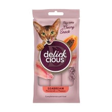 Лакомства Delickcious для кошек, дорада с добавлением папайи, 60 г