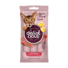 Лакомства Delickcious для кошек, курица с добавлением ананаса, 60 г