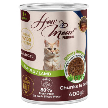 Вологий повнораціонний корм HowMeow Adult Cat з ягням для котів , 400 г