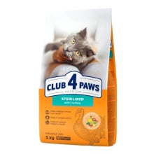 Сухой корм CLUB 4 PAWS Premium для кошек, для стерилизованных взрослых, с индейкой, 5 кг
