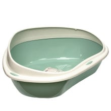 Туалет кутовий з бортиком Georplast Shuttle Corner для котів, 58×48×20.5 см, сірий