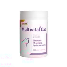 Таблетки Dolfos Multivital Cat для восполнения  недоліків мінералів, вітамінів для котів, 500 табл,