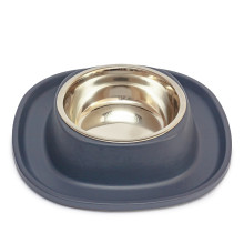 Миска металева Georplast Soft Touch з м'яким килимком для кішок і собак, 28×28×5,5 см